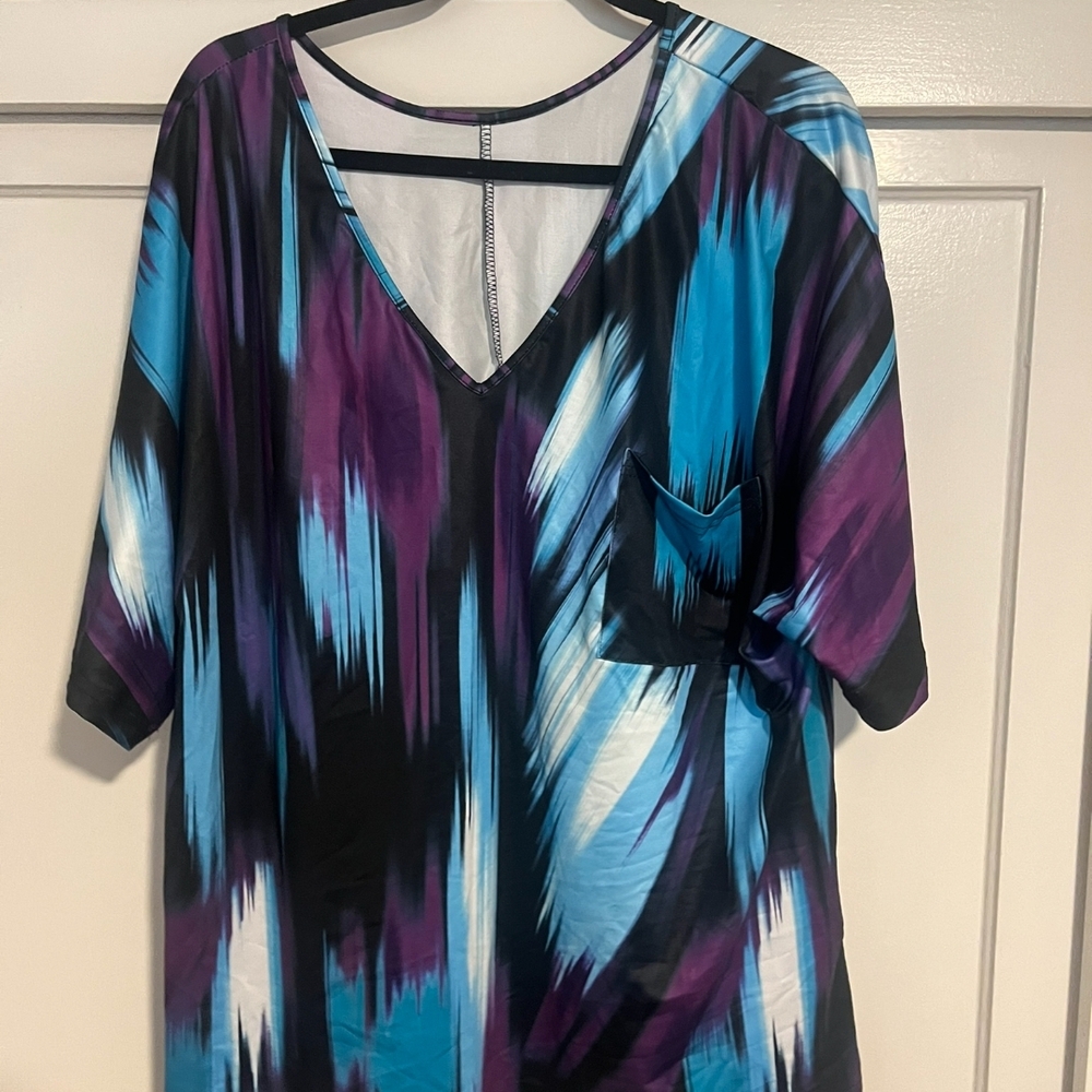 Vibrant Purple and Blue Women's Top